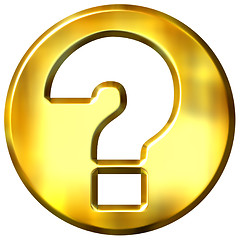 Image showing 3D Golden Question Sign