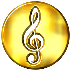 Image showing 3D Golden Framed Treble Clef