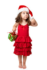 Image showing Little girl with Christmas present