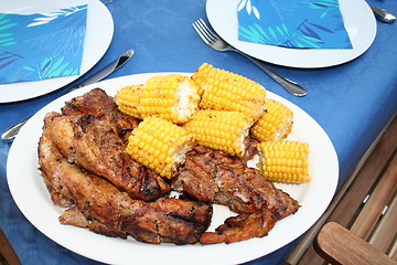 Image showing Grilled fillet of pork and maize