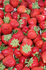 Image showing Strawberries in Market stall