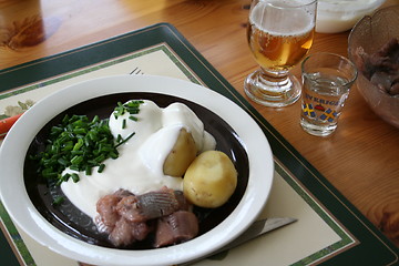 Image showing Swedish Midsummer food