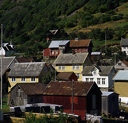 Image showing Village by fjord