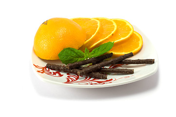 Image showing Orange, mint, cocolate