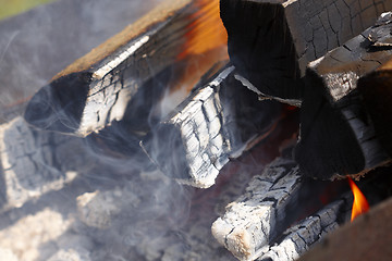 Image showing Barbecue fire waiting meats