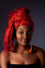 Image showing African woman with headwrap