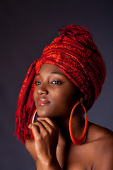 Image showing African woman with headwrap