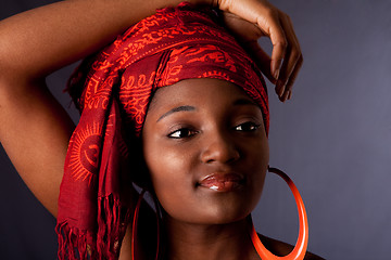 Image showing African woman with headwrap