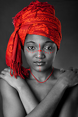 Image showing Tribal African woman with headwrap