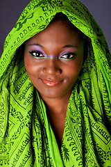 Image showing African woman with scarf