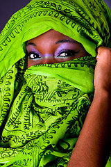 Image showing African woman with scarf