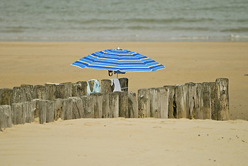 Image showing Umbrella on a beach