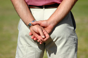 Image showing Hands waiting