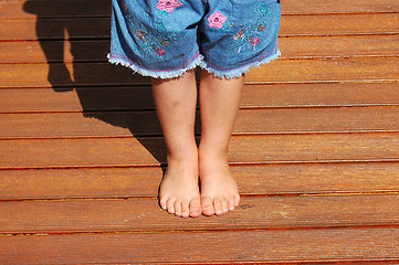 Image showing Little feet of child