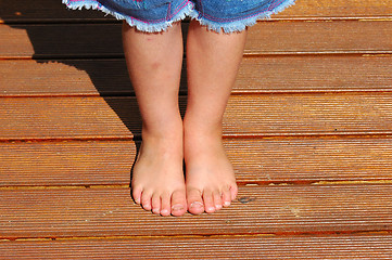 Image showing Little feet of child