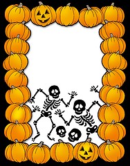 Image showing Halloween frame with skeletons