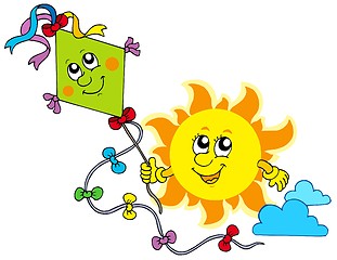 Image showing Autumn Sun with kite