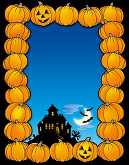 Image showing Halloween frame with house