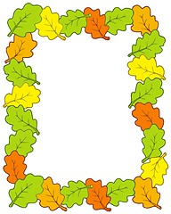 Image showing Frame from oak tree leaves
