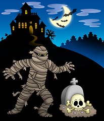 Image showing Mummy with haunted mansion