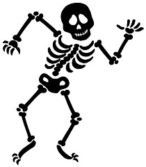 Image showing Dancing skeleton silhouette