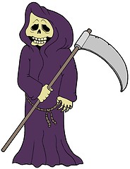 Image showing Cartoon grim reaper