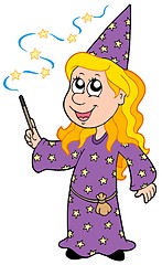Image showing Little wizard girl