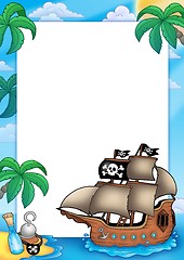 Image showing Frame with pirate ship