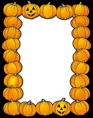 Image showing Halloween frame with pumpkins