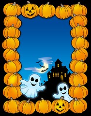 Image showing Halloween frame with ghosts