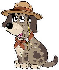Image showing Friendly dog in scout hat