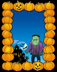 Image showing Halloween frame with Frankenstein