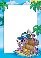 Image showing Frame with pirate octopus