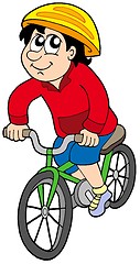 Image showing Cartoon cyclist