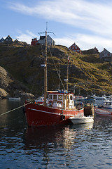 Image showing Fishing vessel in Angmassalik harbour