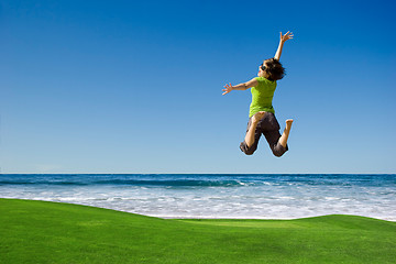 Image showing woman Jumping