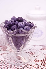 Image showing Bowl of blueberries