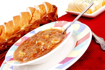 Image showing Beef stew with bread