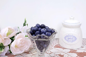 Image showing Dish blueberries