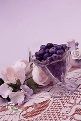 Image showing Bowl of blueberries