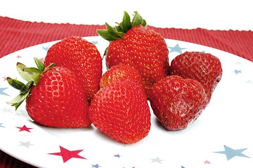 Image showing Strawberries on a plate