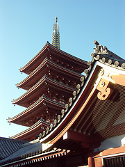 Image showing Tower of Buddhist temple in Tokyo, Japan