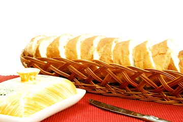 Image showing Hot bread in basket