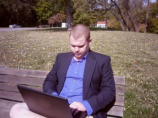 Image showing Young man on laptop