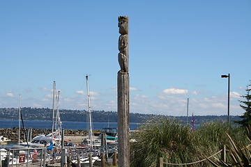 Image showing Totem Pole at Blake Island Marina