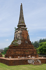 Image showing Temple ruin at Wat Mahatat in Ayuttaya