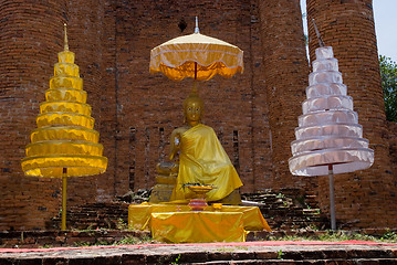 Image showing Buddha image in Ayutthaya, Thailand