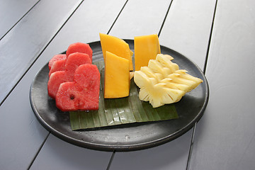 Image showing Plate of fruit.