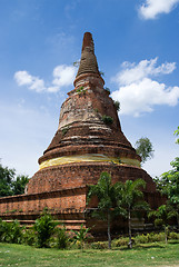 Image showing Old temple ruin in Ayuttaya, Thailand