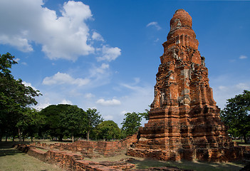 Image showing Temple ruin in Ayuttaya, Thailand